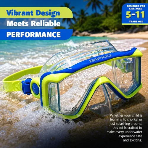 Vista 5 de Phantom Aquatics Rapido Clareza Junior Mask and Snorkel Combo