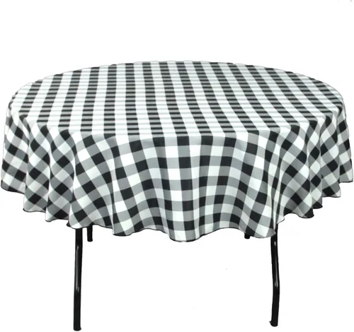 Vista 17 de LinenTablecloth - Mantel cuadrado de poliéster de 54 pulgadas, color blanco y negro