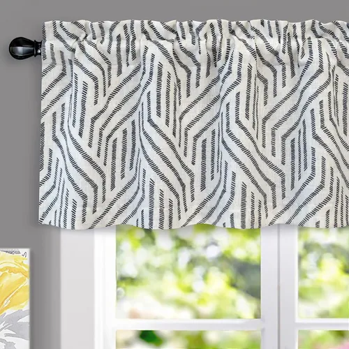 Vista 31 de DriftAway Briony - Cortina opaca con amarre para cocina, ajustable, diseño de globos, líneas texturizadas, estampadas, persianas romanas