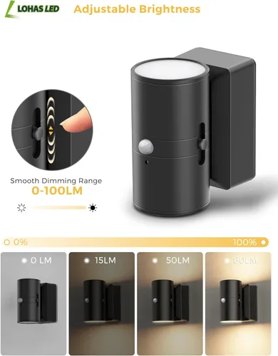 Vista 5 de L LOHAS LED Luz nocturna con sensor de movimiento, luz nocturna recargable