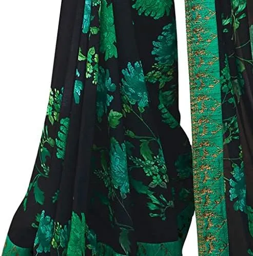 Vista 4 de Rihana fashion Ropa de fiesta india para mujer, estampado de sari con blusa sin coser, talla 49, talla única