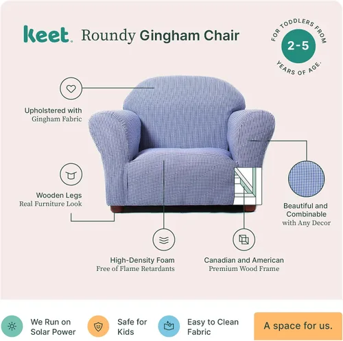 Vista 6 de KEET Roundy - Silla para niños, silla combinada con funda, color azul marino