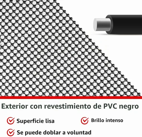 Vista 4 de AggAuto - Pantalla de malla de acero inoxidable 304 de 47 x 16 pulgadas, recubierta de cloruro de polivinilo, para rejilla de ventilación Negro
