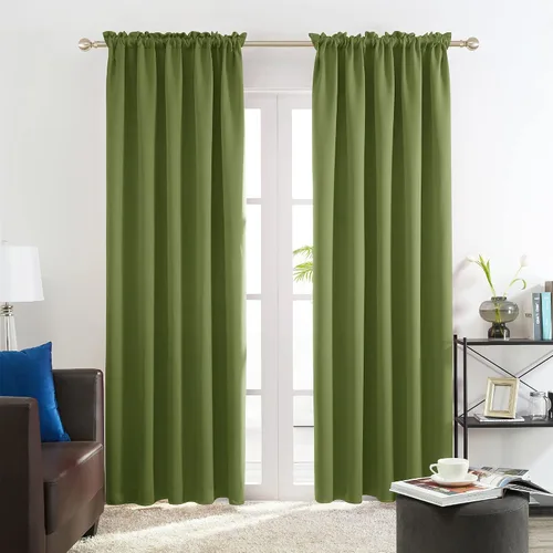 Vista 225 de Deconovo Cortinas opacas, aislamiento térmico, dobladillo para barra, reducción de ruido, certificado Oeko-TEX, cortinas de oscurecimiento