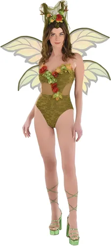 Vista 3 de Green Woodland - Body de hadas recortado para adultos LXL, 1 pieza, malla duradera y poliéster, diseño adorable y encantador, perfecto para eventos