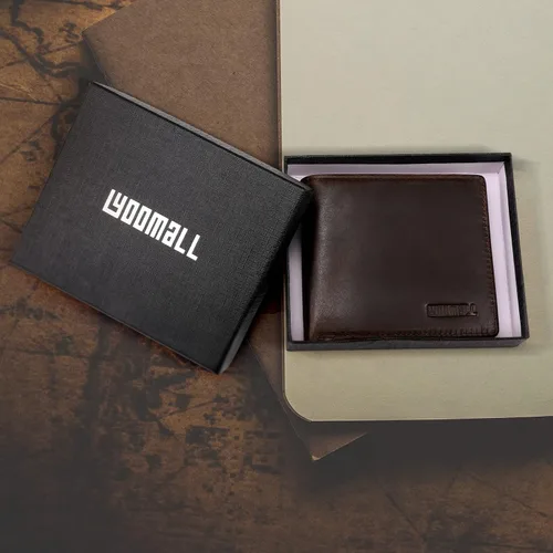 Vista 7 de YOOMALL Cartera de piel para hombre con bolsillo para monedero y ventana de identificación