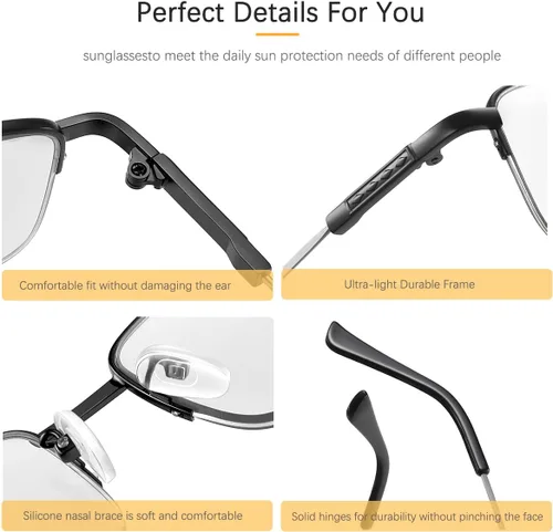 Vista 7 de Gafas de lectura multienfoque progresivas fotocromáticas Gafas de sol de transición con protección UV Lectores de sol anti luz azul