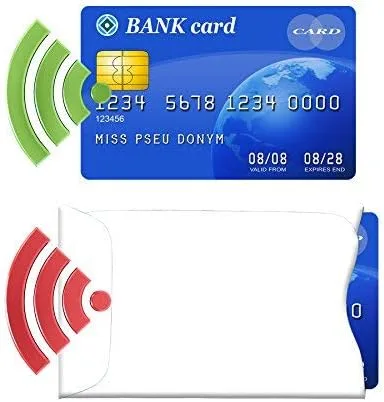 Vista 4 de Fundas de bloqueo RFID para tarjetas de crédito y débito para protección contra robo de identidad, 3.5 x 2.25 pulgadas, se adapta perfectamente a