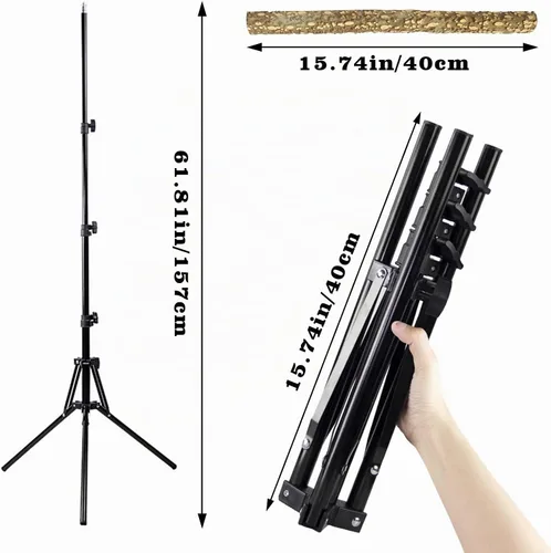 Vista 6 de Soporte ajustable de perca para pájaros de 16 a 63 pulgadas, juguete de perca de madera de pimienta natural, accesorios para interiores y exteriores