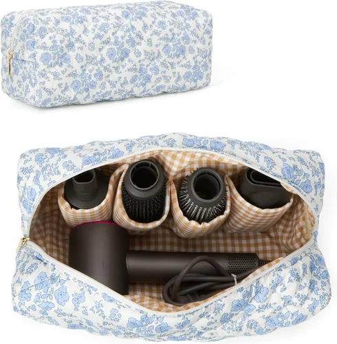 Vista 8 de HiTotes Bolsa de viaje para herramientas para el cabello, compatible con Dyson Airwrap, bonita funda de viaje floral para Shark Flexstyle Forro a