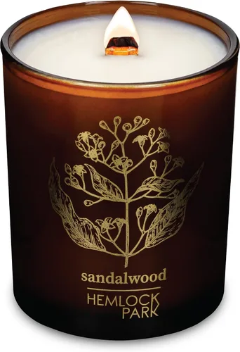 Vista 28 de Hemlock Park Vela de mecha de madera ámbar y dorada hecha a mano con cera de coco natural (estándar de 7.2 onzas, ámbar) Crackling Wood Wick