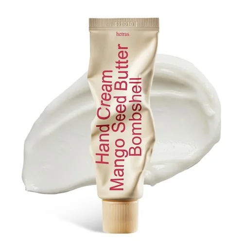 Vista 9 de hetras. Crema de manos con perfume Hinoki - Aroma fresco de ciprés Hidratante de manos coreano sutil perfumado con semilla de mango y manteca