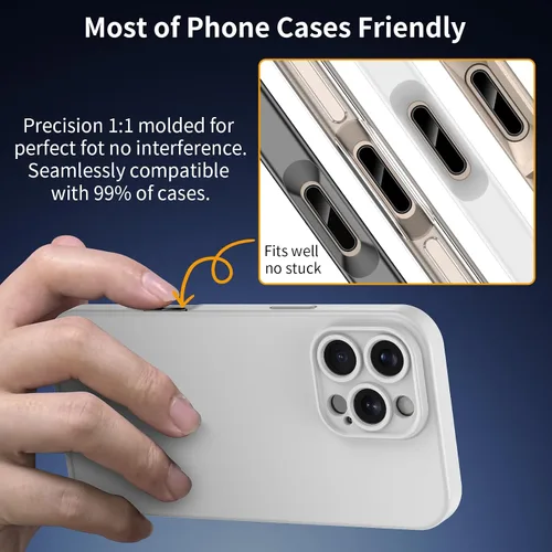 Vista 5 de Lkurui Paquete de 4 protectores de botón de control de cámara para iPhone 16 Pro/16 Pro Max/17 [estándar], cubierta de protección delgada