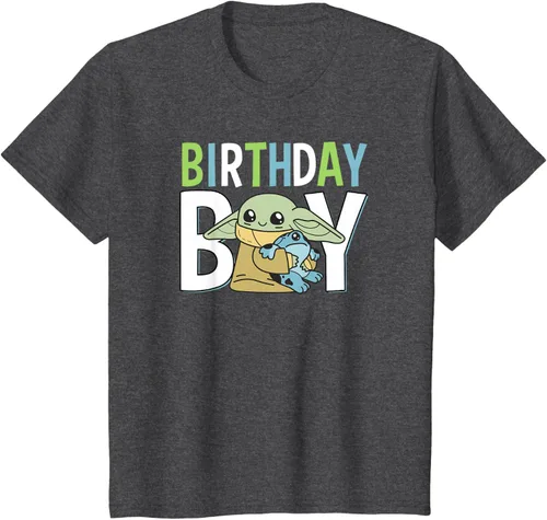 Vista 22 de Star Wars: The Mandalorian Grogu Birthday Boy Hug Blue Green T-Shirt Negro