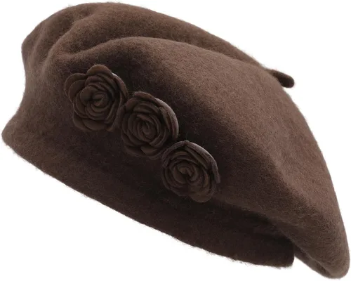 Vista 39 de ZLYC Boina Francesa de Lana Sombrero Color Sólido Gorra Boina para Mujeres y Niñas Amarillo básico