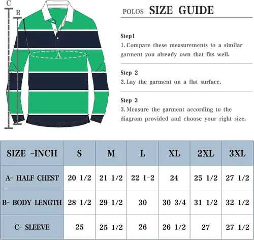 Vista 6 de Polo de golf para hombre, manga larga, a rayas, ajuste seco, casual, cuello piqué para hombre