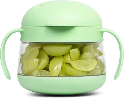 Vista 12 de Ubbi Tweat Contenedor de snacks sin derrame para niños, libre de BPA, tazón de viaje para niños pequeños, rosa rubor Tritan - Tazas a prueba
