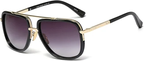Vista 2 de Xpectrum Gafas de sol cuadradas retro de moda para hombres y mujeres de los años 70 gafas de metal clásicas de la mafia italiana L