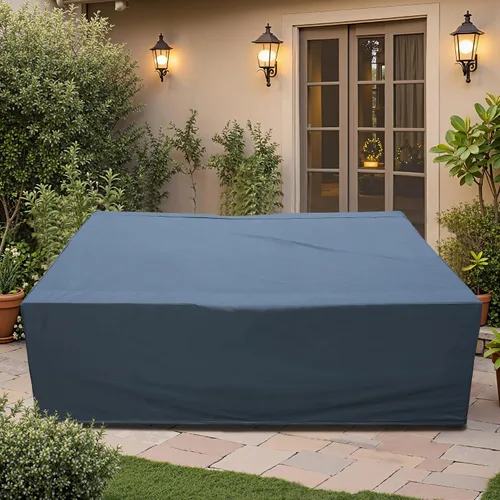 Vista 11 de OVIOS Juego de fundas para muebles de patio Funda seccional para sofá al aire libre Funda para silla otomana impermeable de uso general, 110 x 84 x