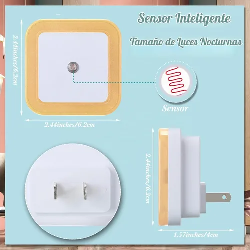 Vista 2 de Hortsun Paquete de 24 Luces Nocturnas LED que se Enchufan a la Pared con Sensor Inteligente de Oscuridad Automático, Luces Enchufables Automáticas