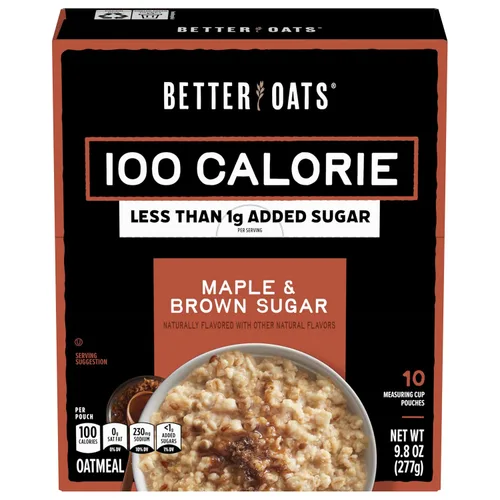 Vista 11 de Better Oats Paquetes de avena de 100 calorías de manzanas y canela, desayuno instantáneo con semillas de lino y sabor natural de manzana y canela
