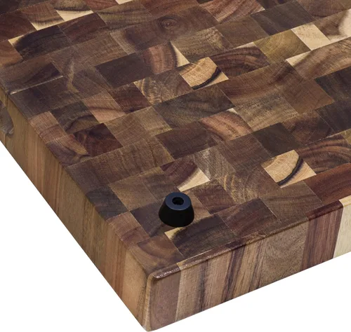 Vista 5 de Ruvati RVA2445ACA Tabla de cortar grande de madera maciza con bloque de carnicero de acacia de grano final de 17 x 16 x 2 pulgadas de grosor