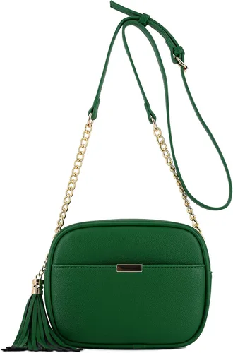 Vista 2 de Bolso cruzado pequeño con borla y correa de cadena, bolso pequeño para mujer
