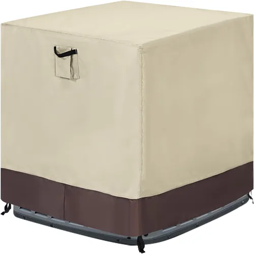 Vista 7 de ABCCANOPY Patio cuadrado cubierta de aire acondicionado impermeable al aire libre protectora universal protección UV cubierta 30x30x32 negro