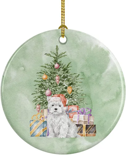 Vista 67 de Caroline's Treasures Bulldog, Bulldog inglés #2 y árbol de cerámica adorno colgante para árbol de Navidad, decoración colgante para el hogar