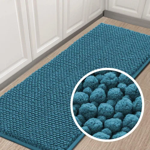 Vista 34 de Turquoize Alfombras de baño de felpilla antideslizante para baño, 17 x 24 pulgadas, extra suaves y absorbentes, lavables a máquina, perfectas