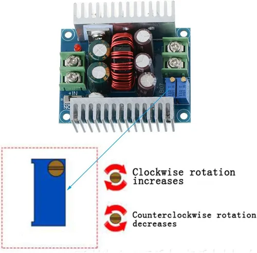 Vista 3 de Módulo convertidor de corriente constante CC CV Buck DC 6-40V a 1.2-36V 20A 300W Regulador de voltaje ajustable reductor módulo de fuente