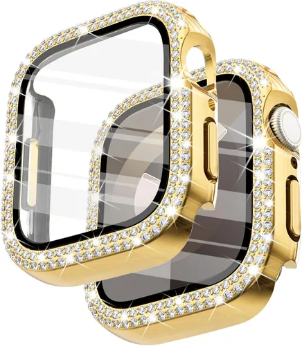 Vista 35 de Surace - Carcasa de 1.49 pulgadas compatible con Apple Watch con protector de pantalla, caja protectora general con diseño de diamantes brillantes