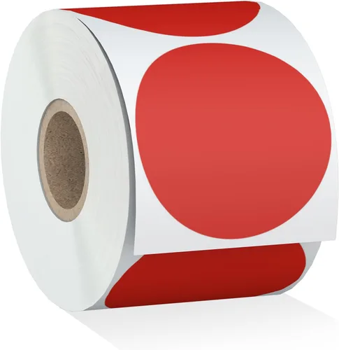 Vista 16 de Misofuki 2 pulgadas, 750 etiquetas adhesivas térmicas directas circulares azules compatibles con cebra, rollo, MUNBYN, etiquetas térmicas directas