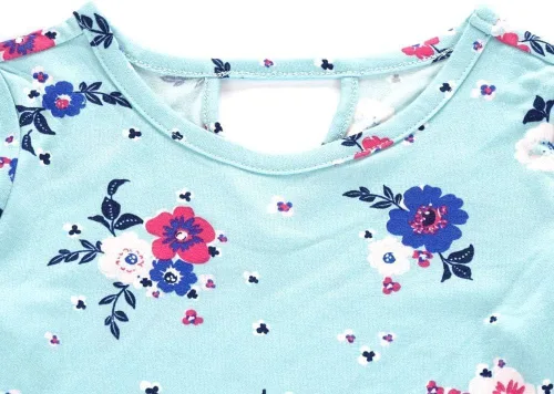 Vista 4 de V.&GRIN Vestido de primavera para niñas de 2T a talla 8, manga larga, unicornio, floral, twirly, casual, lindo, vestido para niños, vestidos