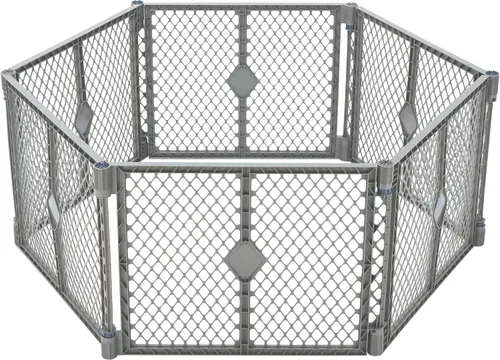 Vista 20 de MyPet Puerta extra ancha para perros con puerta pequeña para mascotas. 38.5 a 103.5 pulgadas de ancho. Puerta para gatos para puerta. Fabricado