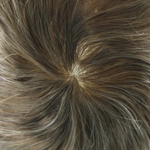 Vista 60 de Toupee para hombre 100% cabello humano real tupé para hombres 0.004 in piel de poliuretano para hombre, sistema de reemplazo de piezas de pelo