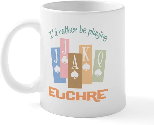 Vista 59 de CafePress Euchre Champ Mugs Taza de café de cerámica de 11 oz (11.0 fl oz)