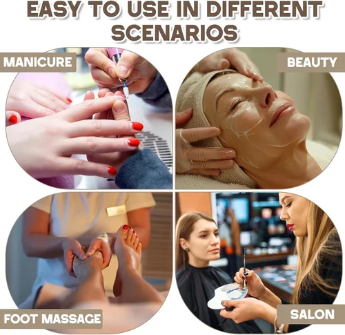 Vista 6 de Silla de pedicura para tecnología de uñas, taburete ergonómico con soporte de espalda, taburete hidráulico ajustable para spa con ruedas, silla