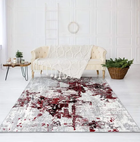 Vista 9 de LUXE WEAVERS - Alfombra abstracta (9 pies x 12 pies, Rojo)