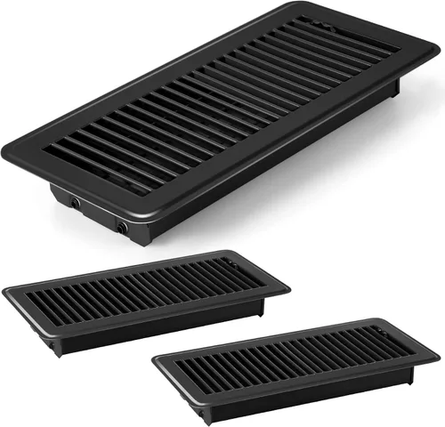 Vista 18 de Retisee 4 cubiertas de ventilación de registro de piso de 4 x 12 pulgadas, rejillas de ventilación de piso de acero resistente con flujo de aire