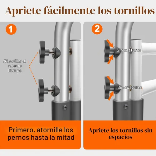 Vista 8 de DePango - Rieles de seguridad para inodoro para ancianos, asiento de inodoro ajustable con asas, marco de soporte de inodoro resistente con brazos