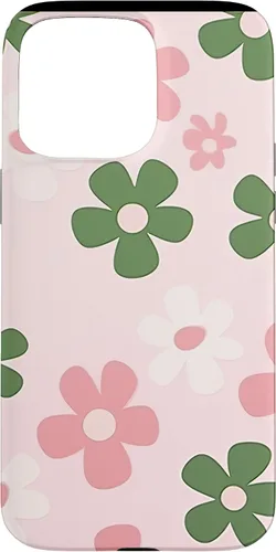 Vista 27 de Funda con diseño floral de margaritas verde salvia y rosa para iPhone 11