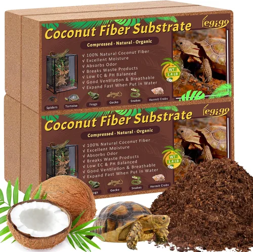 Vista 9 de Legigo 2 Pack Sustrato de fibra de coco comprimida - 100% fibra de coco orgánica en bloque para cama de reptiles, sustrato natural de cáscara
