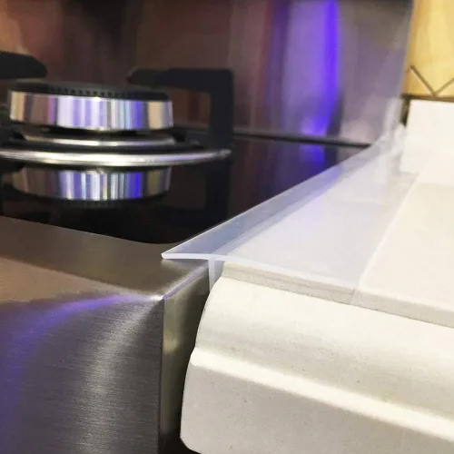 Vista 11 de Fundas de silicona para huecos para encimera de cocina, resistentes al calor, no pegajosas, sellos de relleno entre encimera, estufa, horno, Blanco