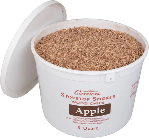 Vista 8 de Camerons Virutas de madera para barbacoa de manzana extrafina totalmente natural para ahumadores (5 cuartos de galón, 4.731 litros), virutas