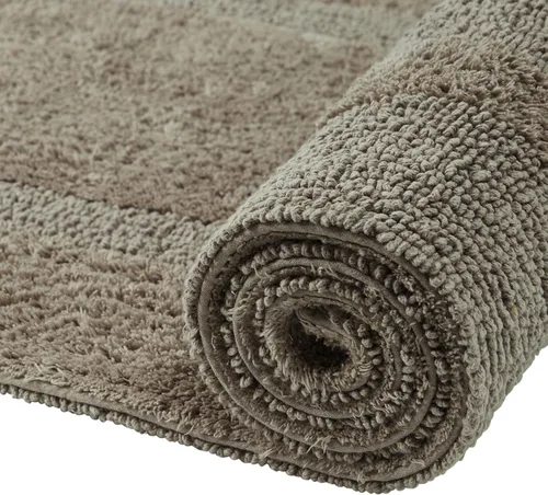 Vista 5 de Better Trends Alfombra de Inodoro en Forma de U Cubierta de Asiento de Inodoro de Lujo 100% Algodón Absorbente de Agua, Cubierta de Tapa Reversible