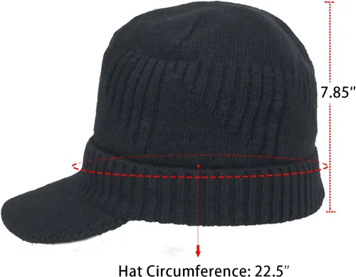 Vista 25 de Dahlia Gorro para hombre con visera - lana, sombrero de invierno con borde, forro polar