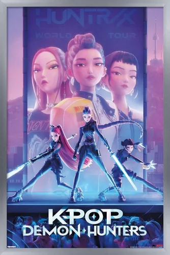 Vista 11 de Netflix KPop Demon Hunters (2025) - Póster de pared de una hoja, 22.4 pulgadas de largo x 14.7 pulgadas de ancho, versión enmarcada de madera