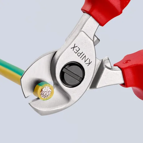 Vista 6 de Knipex 95 26 165 Tijeras de cable 6,5" con resorte de apertura con agarre suave probado por VDE