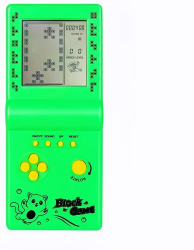 Vista 14 de Retro Classic Block Game Console Múltiples Juegos Ajustable Nivel/Velocidad Portátil Portátil Portátil Juego Ladrillo/Carreras/Tanque Batalla Puzzle